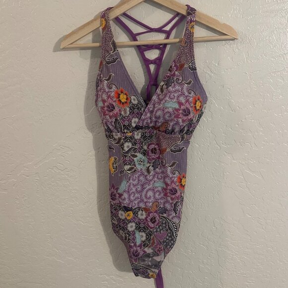 Prana Tulum Colorful One Piece Swimsuit Floral - Picture 2 of 9